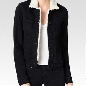 Paige Aspen fleece black denim jacket